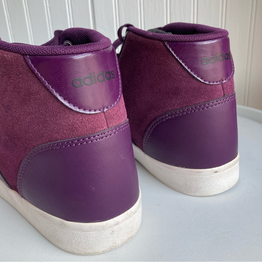 Adidas Neo Cloudfoam Deep Purple High Top Sneaker Womens 8 Shoe - Picture 11 of 15